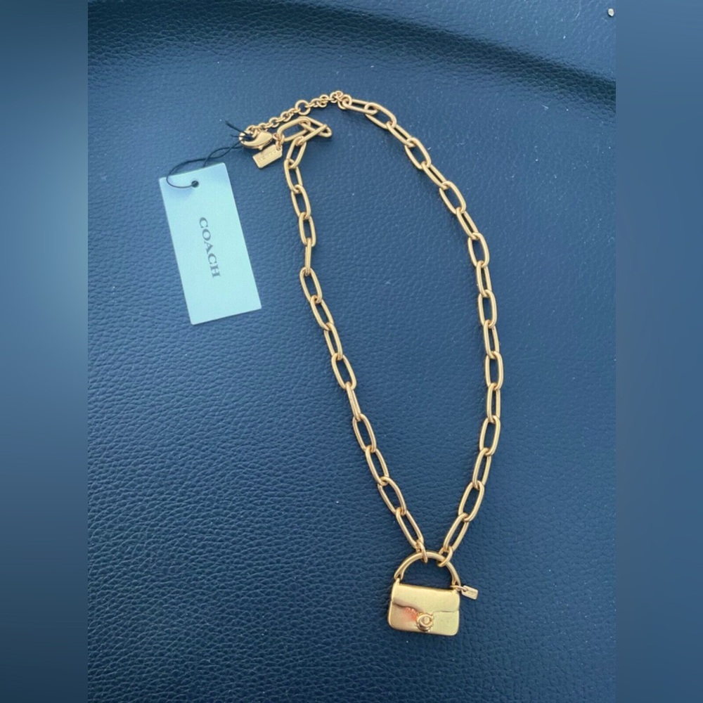 Coach gold pendant necklace